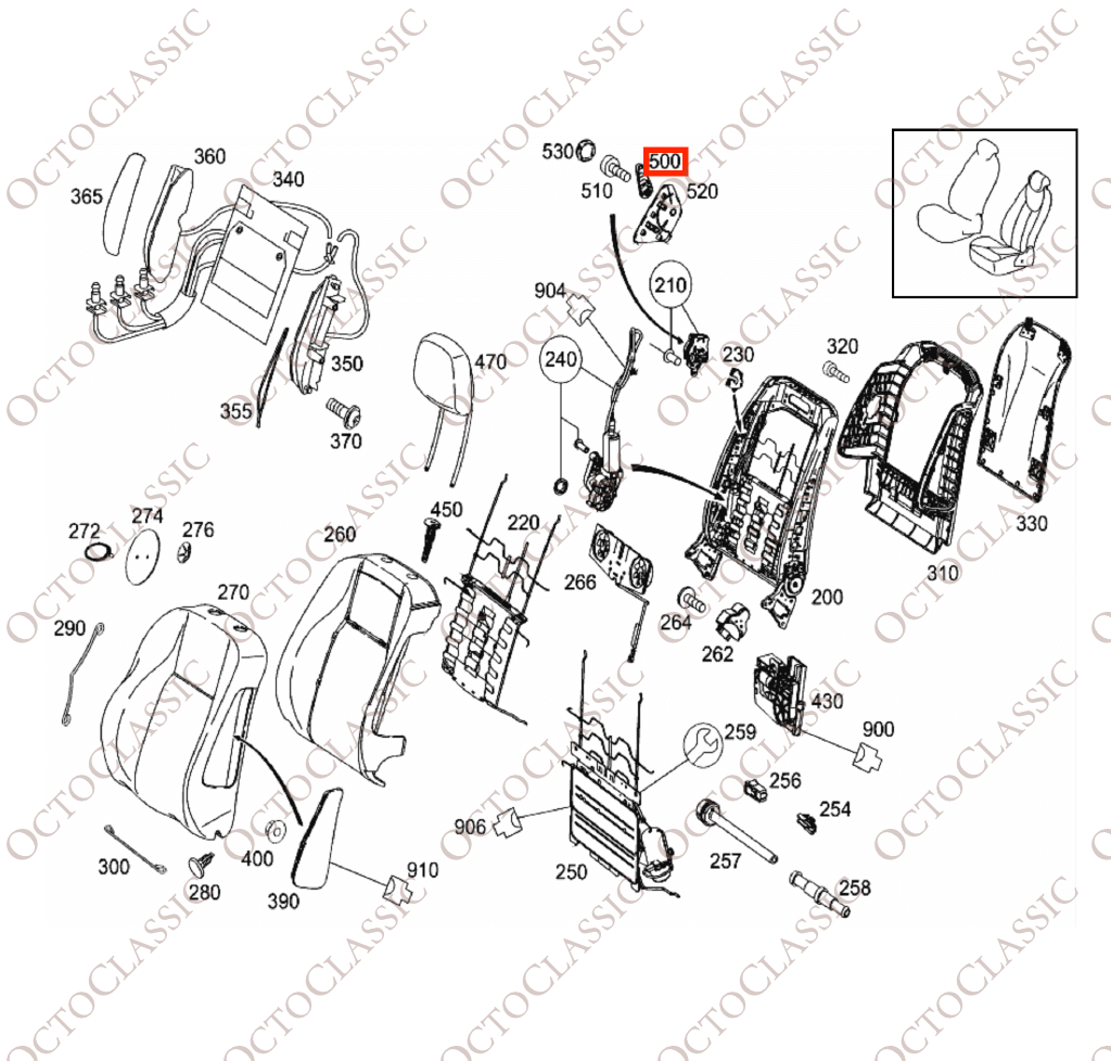 Mercedes W204 / GLK X204 Mango de ajuste del asiento con tapa Todos los colores A2049180034 Mercedes W204 / GLK X204 Mango de ajuste del asiento con tapa Todos los colores A2049180034