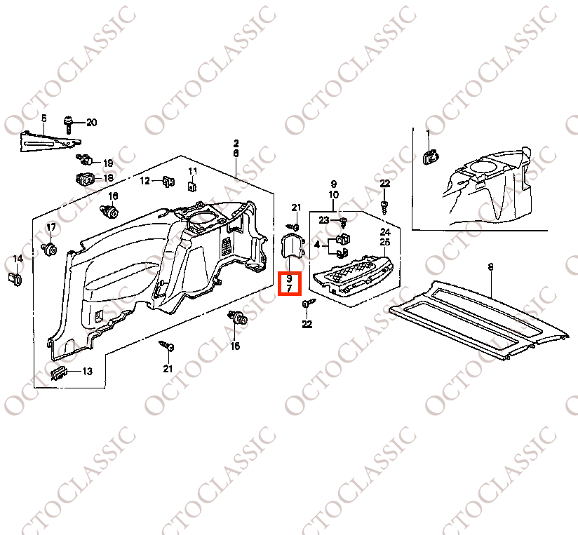 Honda Civic EK9 Taillight Bulb Cover Trims Left Or Right All Color 83786-S03-0000 / 83736-S03-0000 Honda Civic EK9 Taillight Bulb Cover Trims Left Or Right All Color 83786-S03-0000 / 83736-S03-0000