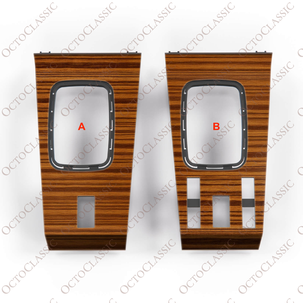 Mercedes W116 Wooden Center Console Shifter Panel 4 Wood Types A1166830636 Mercedes W116 Wooden Center Console Shifter Panel 4 Wood Types A1166830636