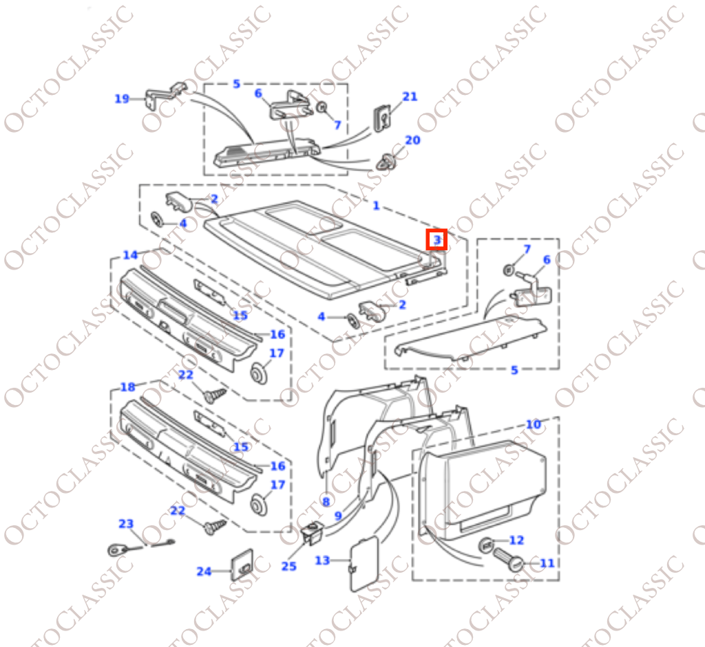 Range Rover Classic Rear Parcel Shelf Support Bracket Left Or Right All Colors EPE10007 / EPE10006 Range Rover Classic Rear Parcel Shelf Support Bracket Left Or Right All Colors EPE10007 / EPE10006