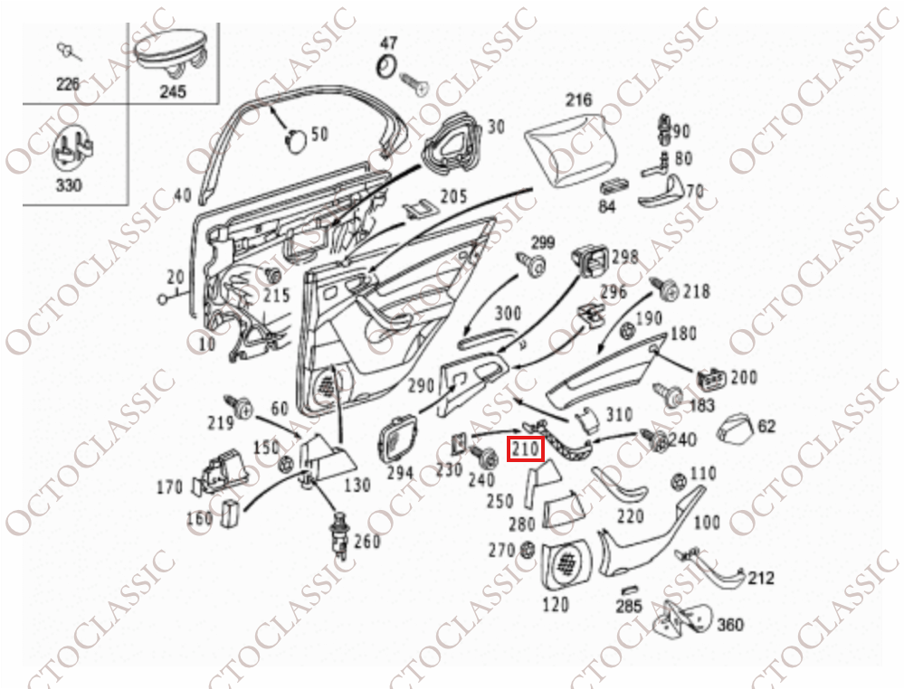 Mercedes W220 Poignée de porte intérieure arrière gauche ou droite toutes couleurs A2208100954 / A2208101054 Mercedes W220 Poignée de porte intérieure arrière gauche ou droite toutes couleurs A2208100954 / A2208101054