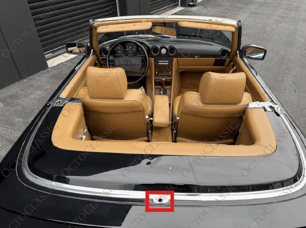 Mercedes R107 Metal Chrome Rosette Softtop / Hardtop Cover A1077580141 Mercedes R107 Metal Chrome Rosette Softtop / Hardtop Cover A1077580141
