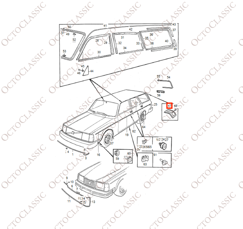 Volvo 245 Station Wagon Roof Rear Corner Trim Left Or Right Black / Chrome 1254319 / 1254320 Volvo 245 Station Wagon Roof Rear Corner Trim Left Or Right Black / Chrome 1254319 / 1254320