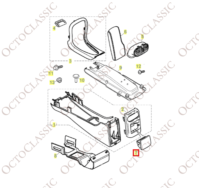 Jaguar S-Type X200 Vano portaoggetti della console centrale posteriore XR834475 Jaguar S-Type X200 Vano portaoggetti della console centrale posteriore XR834475
