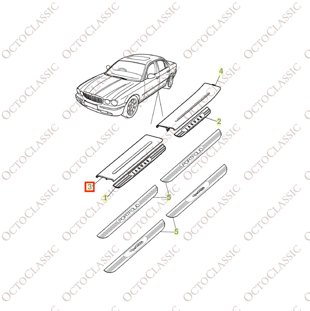 Jaguar XJ X350 Einstiegsleisten vorne, links oder rechts, alle Farben 2W93-F13201-ADW / 2W93-F13200-ADW Jaguar XJ X350 Einstiegsleisten vorne, links oder rechts, alle Farben 2W93-F13201-ADW / 2W93-F13200-ADW