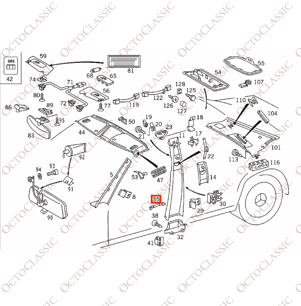 Mercedes W140 B-Pillar Madera Decoración Trim Lef A1406904430 Mercedes W140 B-Pillar Madera Decoración Trim Lef A1406904430