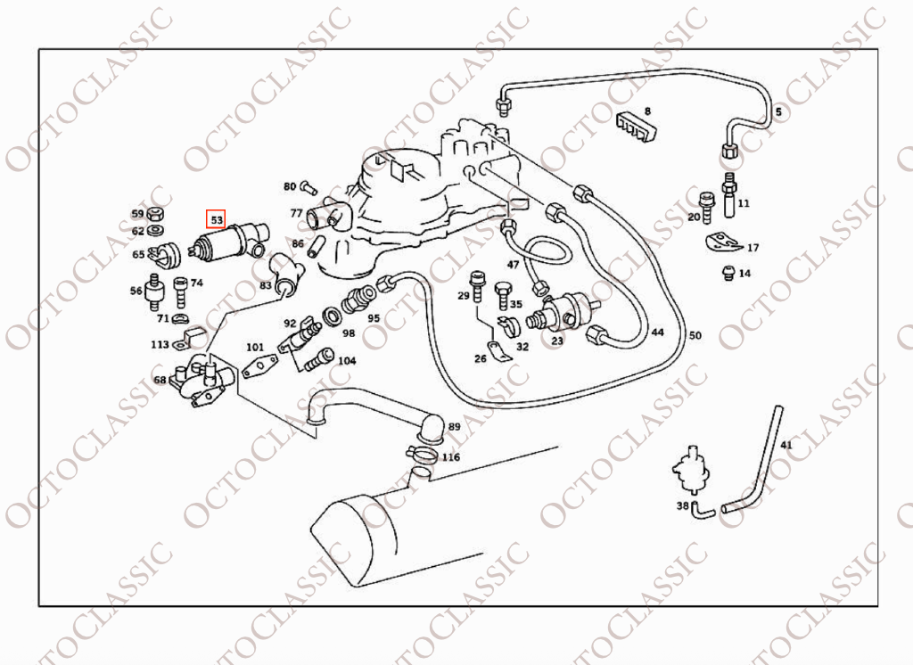 Mercedes R107 / W126 / C126 / W463 Idle Air Control Valve A0001411625 Mercedes R107 / W126 / C126 / W463 Idle Air Control Valve A0001411625