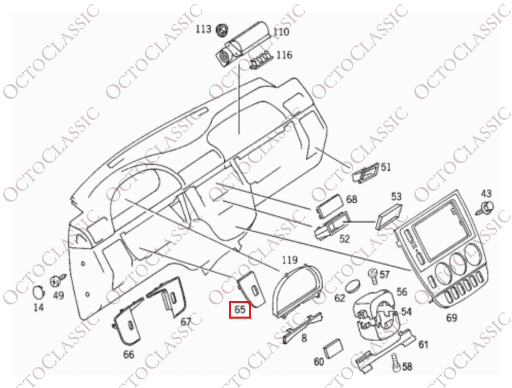 Mercedes W163 Wing Mirror Control Switch Cover Bracket All Colors A1636803836 Mercedes W163 Wing Mirror Control Switch Cover Bracket All Colors A1636803836
