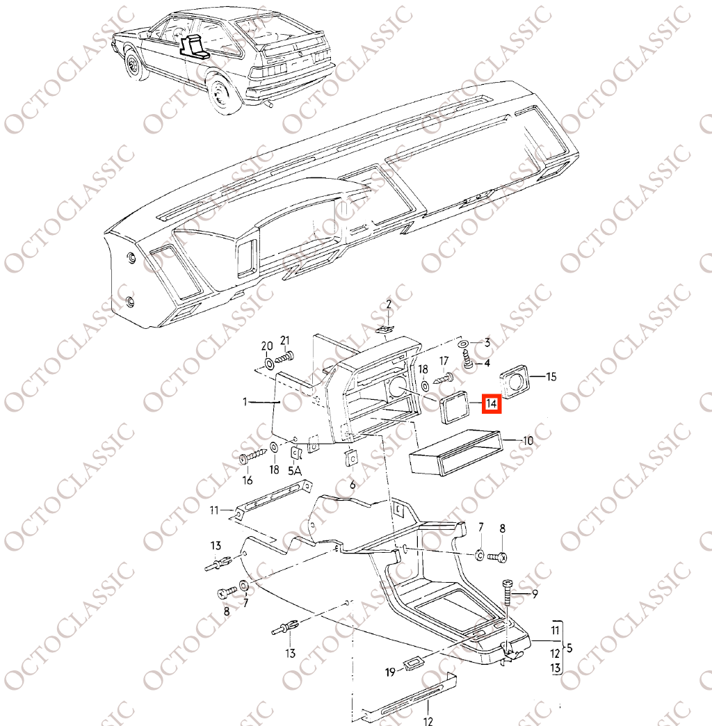Tapa ciega salpicadero Volkswagen Scirocco Mk2 Negro 533863267 Tapa ciega salpicadero Volkswagen Scirocco Mk2 Negro 533863267