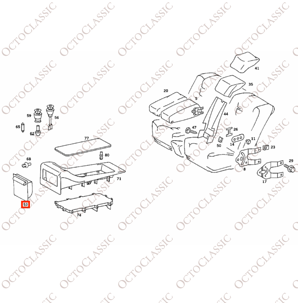 Mercedes C126 SEC Hintere Sitzbank Box Holz Aschenbecher Finisher Trim A1268101330 Mercedes C126 SEC Hintere Sitzbank Box Holz Aschenbecher Finisher Trim A1268101330
