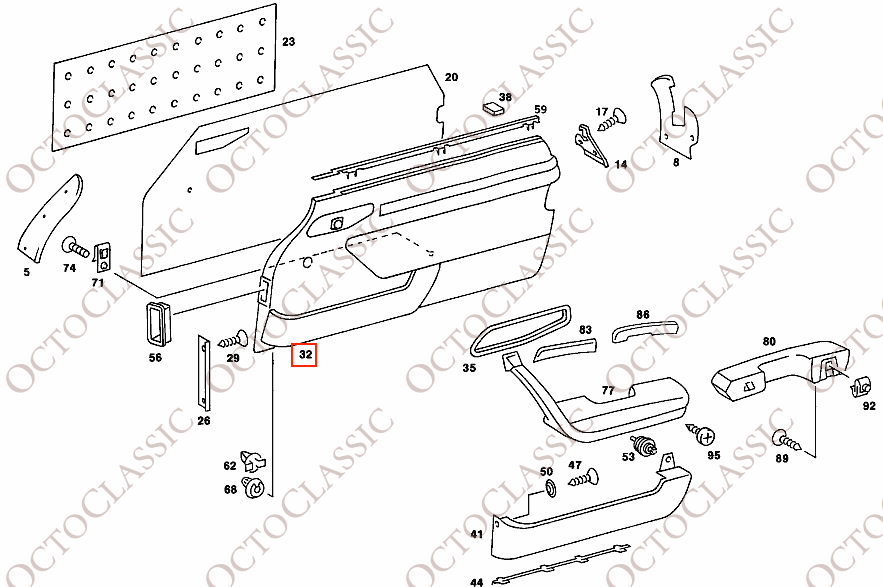 Mercedes R107 Paneles de puerta / zócalos para tapicería Juego de 2 A1077200770 / A1077200870 Mercedes R107 Paneles de puerta / zócalos para tapicería Juego de 2 A1077200770 / A1077200870