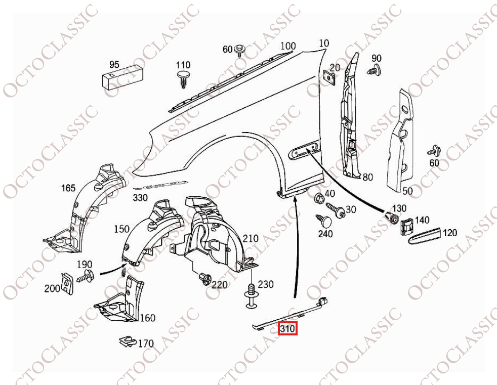 Mercedes W209 C209 CLK Rocker Panel Fender Seal Left Or Right Black A2096980798 / A2096980898 Mercedes W209 C209 CLK Rocker Panel Fender Seal Left Or Right Black A2096980798 / A2096980898