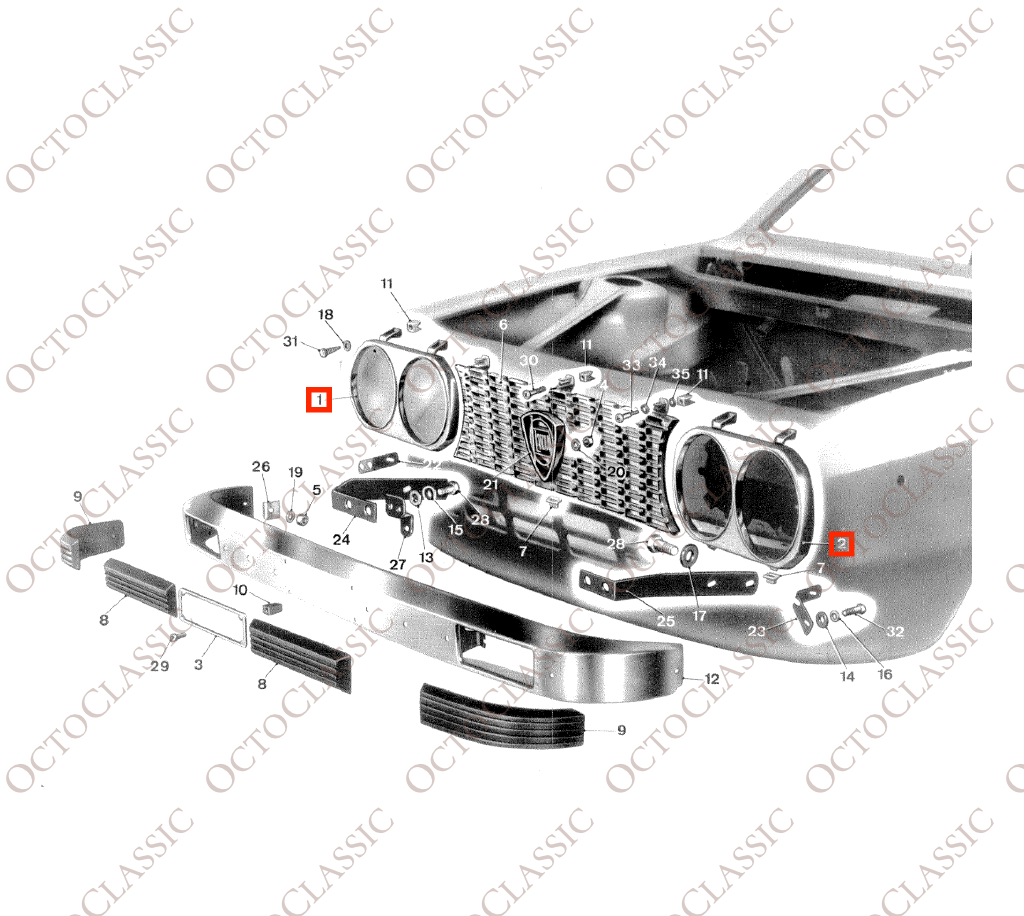Lancia Beta HPE Headlight Surround Trim Left Or Right Black 82371333 / 82371332 Lancia Beta HPE Headlight Surround Trim Left Or Right Black 82371333 / 82371332