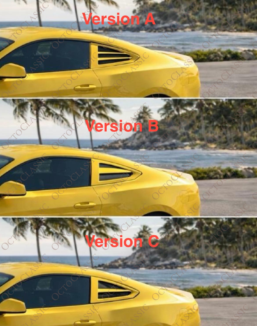 Ford Mustang VI Rear Side Windows Custom Covers 3 Version 6 Exterior Colors Ford Mustang VI Rear Side Windows Custom Covers 3 Version 6 Exterior Colors