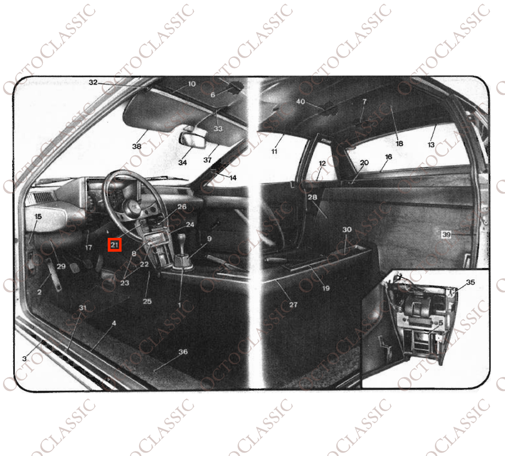 Lancia Beta Montecarlo / Scorpion Consola Central Cenicero Marco Encendedor Negro / Gris 82326592 Lancia Beta Montecarlo / Scorpion Consola Central Cenicero Marco Encendedor Negro / Gris 82326592