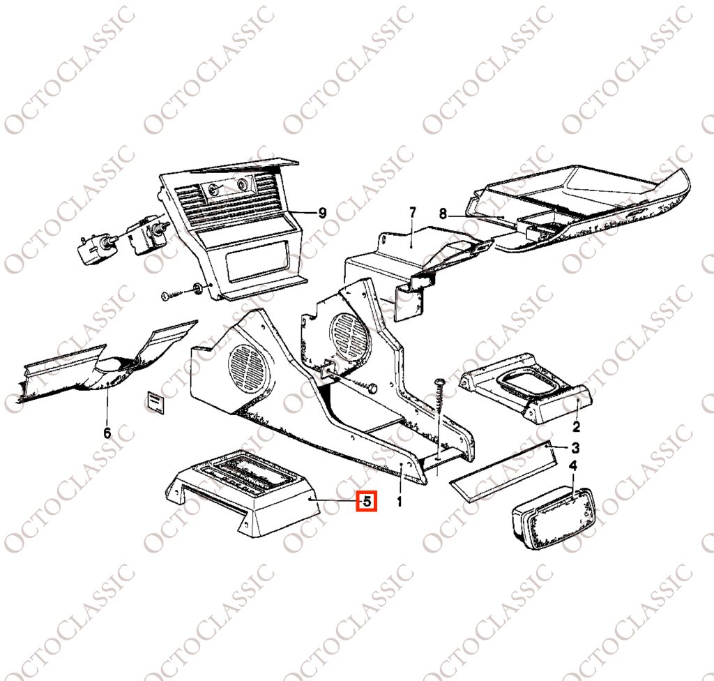 BMW E21 Center Console Automatic Gearbox Shifter Panel Trim All Colors 51161850430 BMW E21 Center Console Automatic Gearbox Shifter Panel Trim All Colors 51161850430
