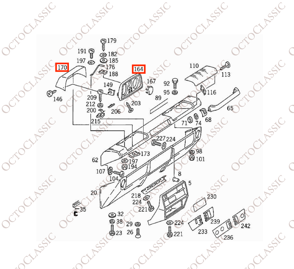 Mercedes G-Class W460 Instrument Cluster Surround Body Panel 2 Versions Black / Grey A4606890790 + A4606891308 Mercedes G-Class W460 Instrument Cluster Surround Body Panel 2 Versions Black / Grey A4606890790 + A4606891308