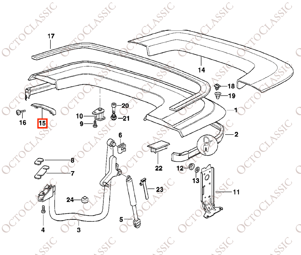 BMW E36 Cabrio-Verdeckverkleidungssatz, 2-teilig, alle Farben 51178205043 / 51178205044 BMW E36 Cabrio-Verdeckverkleidungssatz, 2-teilig, alle Farben 51178205043 / 51178205044