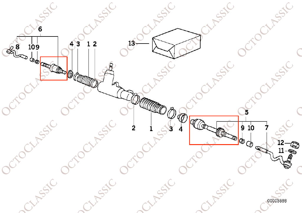 BMW Série 3 E36 / BMW Z3 E36 Barre axiale / Jeu de 2 barres de direction intérieures (gauche et droite) 32111139315 / 32111139316 BMW Série 3 E36 / BMW Z3 E36 Barre axiale / Jeu de 2 barres de direction intérieures (gauche et droite) 32111139315 / 32111139316