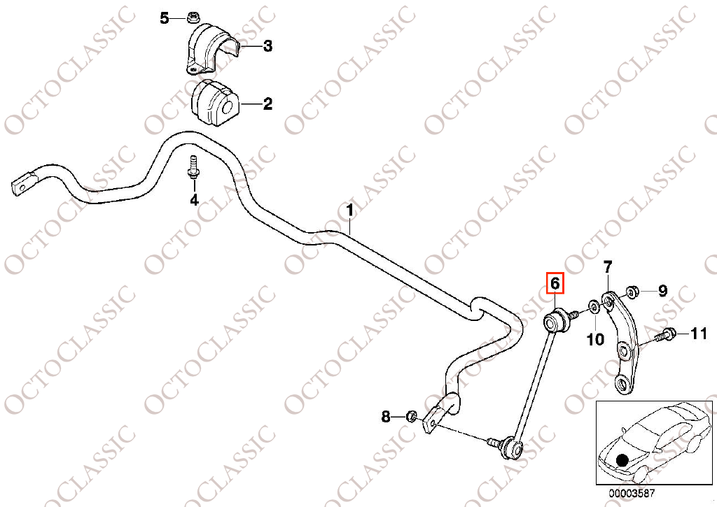 BMW Serie 5 E39 / E39 Touring Set di 2 bracci stabilizzatori anteriori (sinistro e destro) 31351091856 / 31351095661 BMW Serie 5 E39 / E39 Touring Set di 2 bracci stabilizzatori anteriori (sinistro e destro) 31351091856 / 31351095661