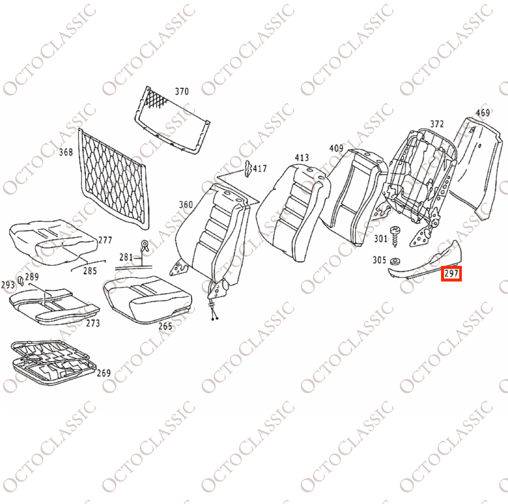 Mercedes W126 / C126 SEC – Seitliche Lederverkleidung für den Vordersitz, links oder rechts: A1269141523 / A1269105139 / A1269141623 / A1269105239 Mercedes W126 / C126 SEC – Seitliche Lederverkleidung für den Vordersitz, links oder rechts: A1269141523 / A1269105139 / A1269141623 / A1269105239