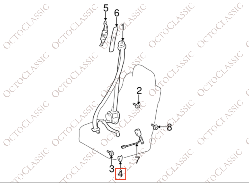 Lexus SC430 Toyota Cache Rétracteur de Ceinture de Sécurité Noir 73233-33010 Lexus SC430 Toyota Cache Rétracteur de Ceinture de Sécurité Noir 73233-33010