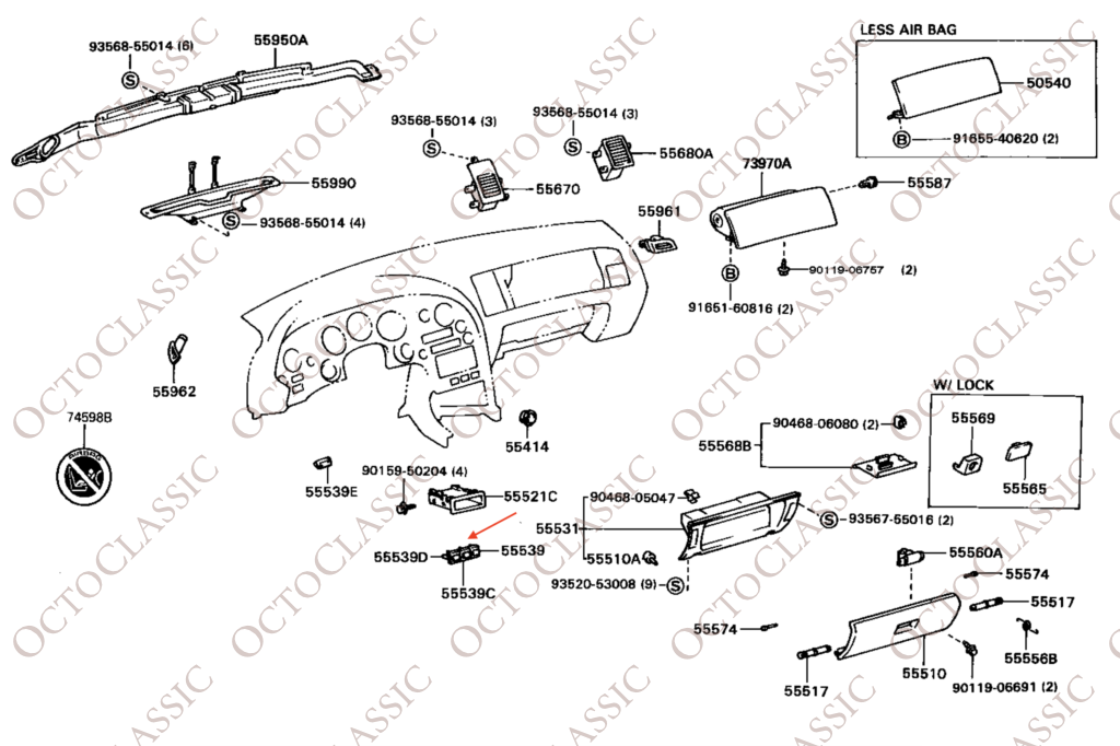 Toyota Supra MK4 Couvercle de Trou de Traction 55538-14020 Toyota Supra MK4 Couvercle de Trou de Traction 55538-14020