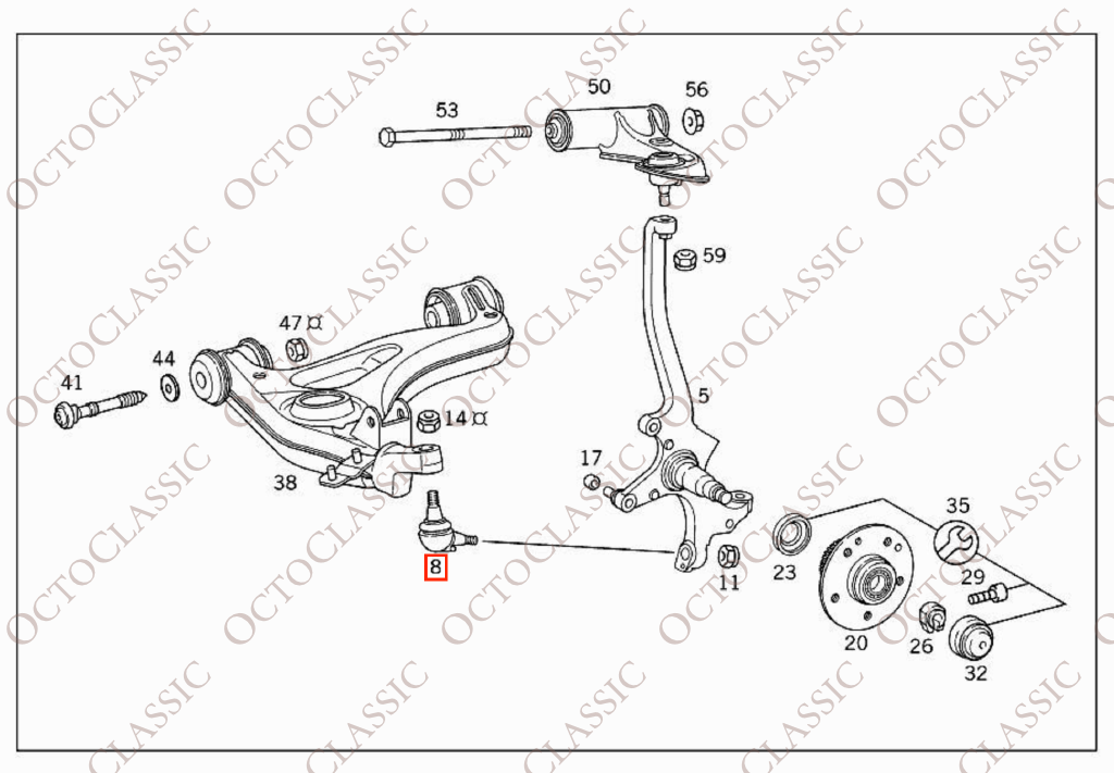 Mercedes E-Class W210 / S210 Front Ball Joint Set Of 2 left And Right A2103300035 Mercedes E-Class W210 / S210 Front Ball Joint Set Of 2 left And Right A2103300035