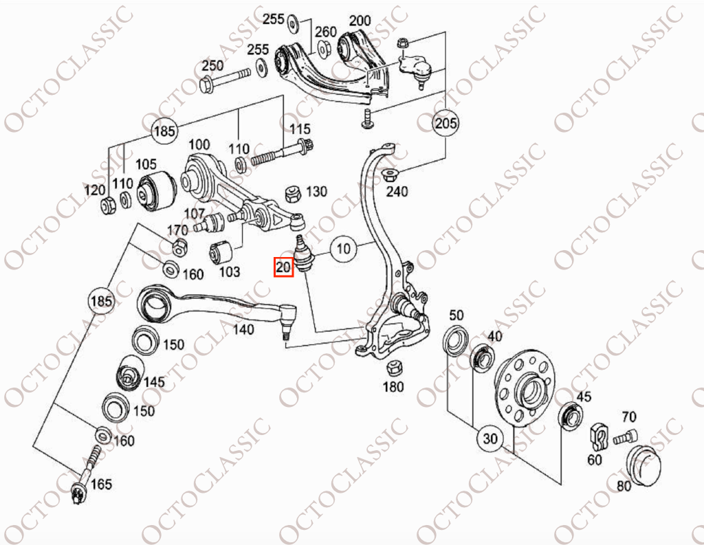 Mercedes E-Class W211 / S211 Front Ball Joint Set Of 2 Left And Right A2113300435 Mercedes E-Class W211 / S211 Front Ball Joint Set Of 2 Left And Right A2113300435