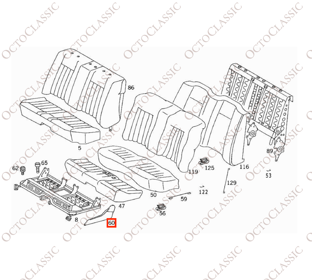 Mercedes W124 Vordersitz – seitliche untere Verkleidung, links oder rechts, alle Farben, A1249181930 / A1249182030 Mercedes W124 Vordersitz – seitliche untere Verkleidung, links oder rechts, alle Farben, A1249181930 / A1249182030