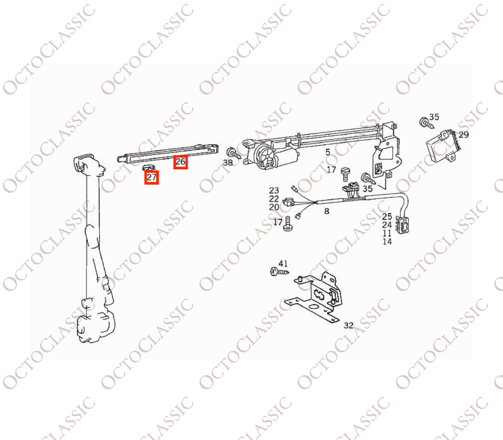 Mercedes C124 / A124: asta di guida della cintura di sicurezza, nera, A1248600057 + A1248680176 Mercedes C124 / A124: asta di guida della cintura di sicurezza, nera, A1248600057 + A1248680176