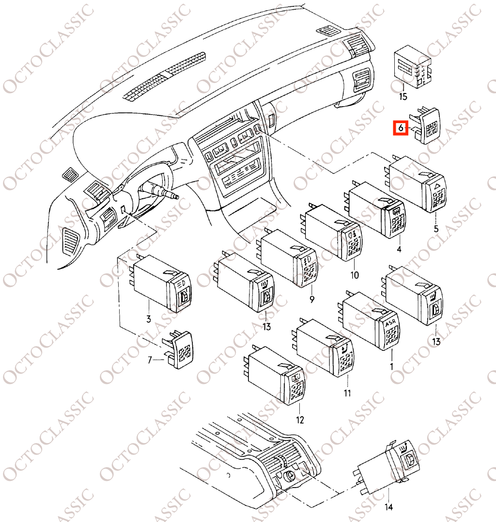 Audi A8 / S8 D2 : cache pour bouton de la console centrale avec chargeur USB, noir, 4D0941515B Audi A8 / S8 D2 : cache pour bouton de la console centrale avec chargeur USB, noir, 4D0941515B