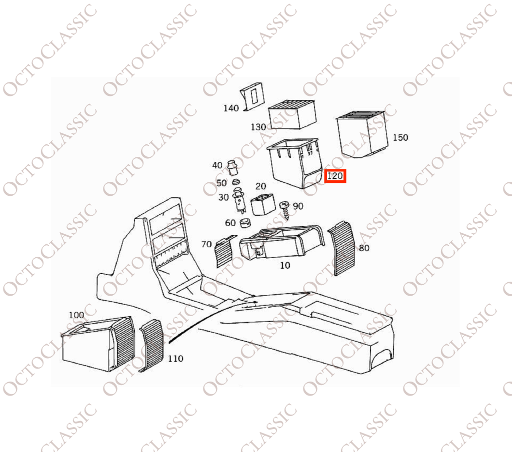 Mercedes SL R129 Aschenbechereinsatz mit USB-Ladeanschluss und Münzfach, schwarz, A1298100028 Mercedes SL R129 Aschenbechereinsatz mit USB-Ladeanschluss und Münzfach, schwarz, A1298100028