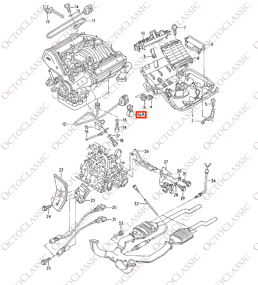 Audi V8 D11 / 100 / S4 / A6 / S6 C4 / A8 / S8 D2 4.2 Engine Knock Sensor Cable Holder Set Of 2 Black 077971845B Audi V8 D11 / 100 / S4 / A6 / S6 C4 / A8 / S8 D2 4.2 Engine Knock Sensor Cable Holder Set Of 2 Black 077971845B