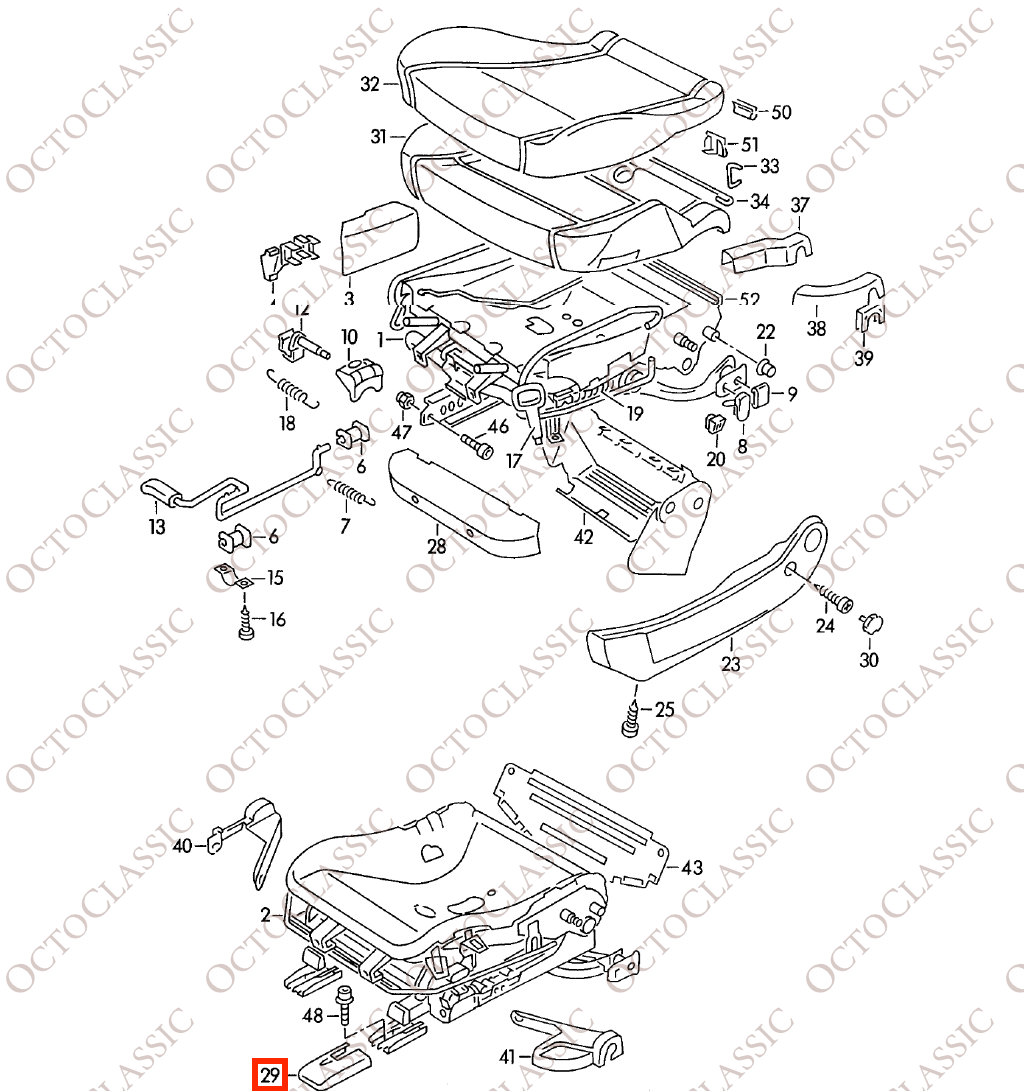 Audi 100 / A6 C4 / C5 / A4 B5 / V8 D11 / 100 / 200 C3 Housse de rail de siège avant à réglage électrique, gauche ou droite, toutes couleurs 4A0881347 / 4A0881348 Audi 100 / A6 C4 / C5 / A4 B5 / V8 D11 / 100 / 200 C3 Housse de rail de siège avant à réglage électrique, gauche ou droite, toutes couleurs 4A0881347 / 4A0881348