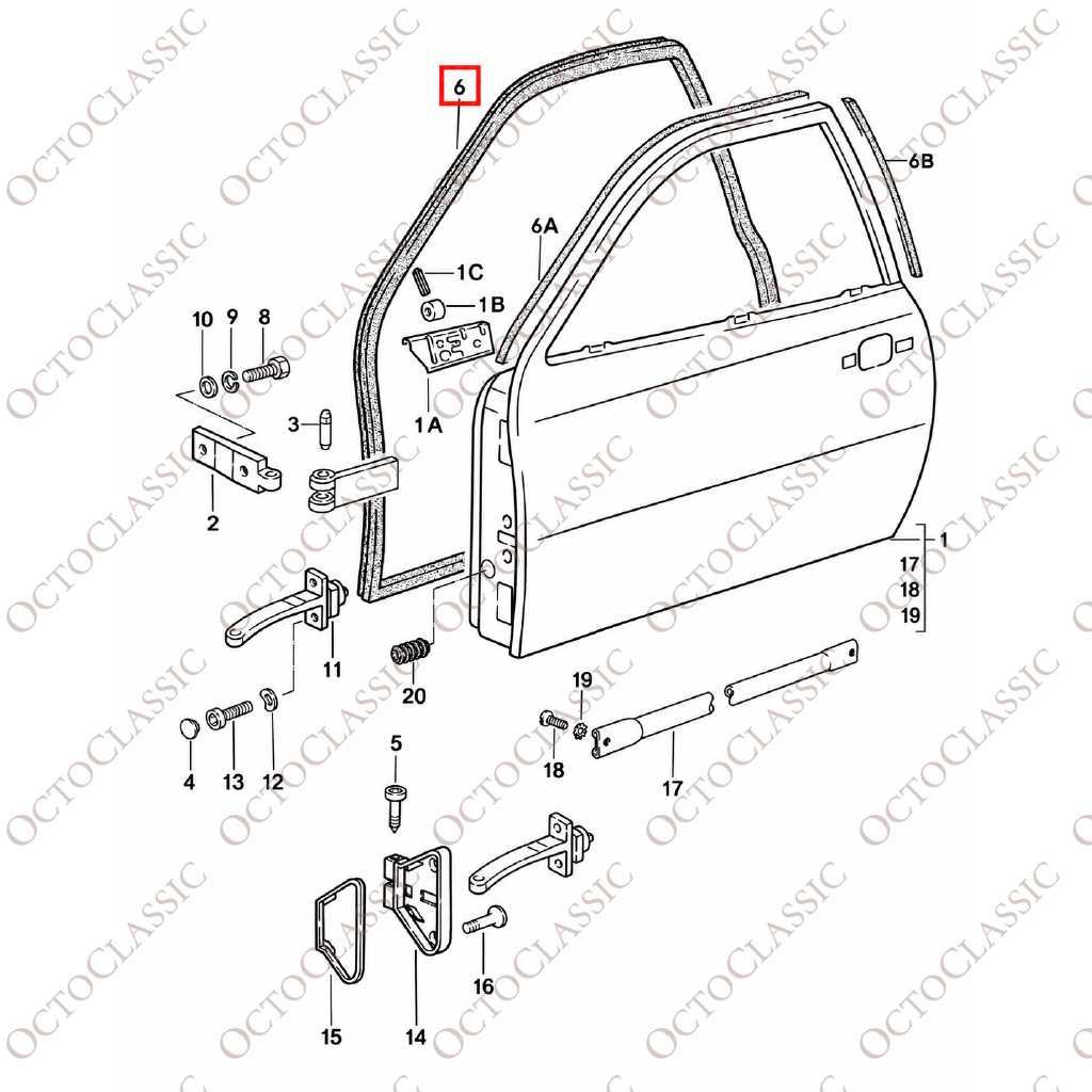 Junta de puerta del Porsche 924 / 944 Coupé, izquierda o derecha 94453709100 / 477837465 / 477837465A / 94453709200 / 477837466 / 477837466A Junta de puerta del Porsche 924 / 944 Coupé, izquierda o derecha 94453709100 / 477837465 / 477837465A / 94453709200 / 477837466 / 477837466A