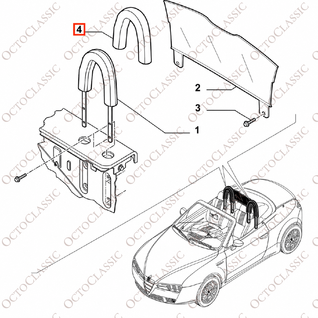 Alfa Romeo 939 Spider – Verkleidungsset für Überrollbügel aus Carbonfaser 156072681 / 156052272 Alfa Romeo 939 Spider – Verkleidungsset für Überrollbügel aus Carbonfaser 156072681 / 156052272