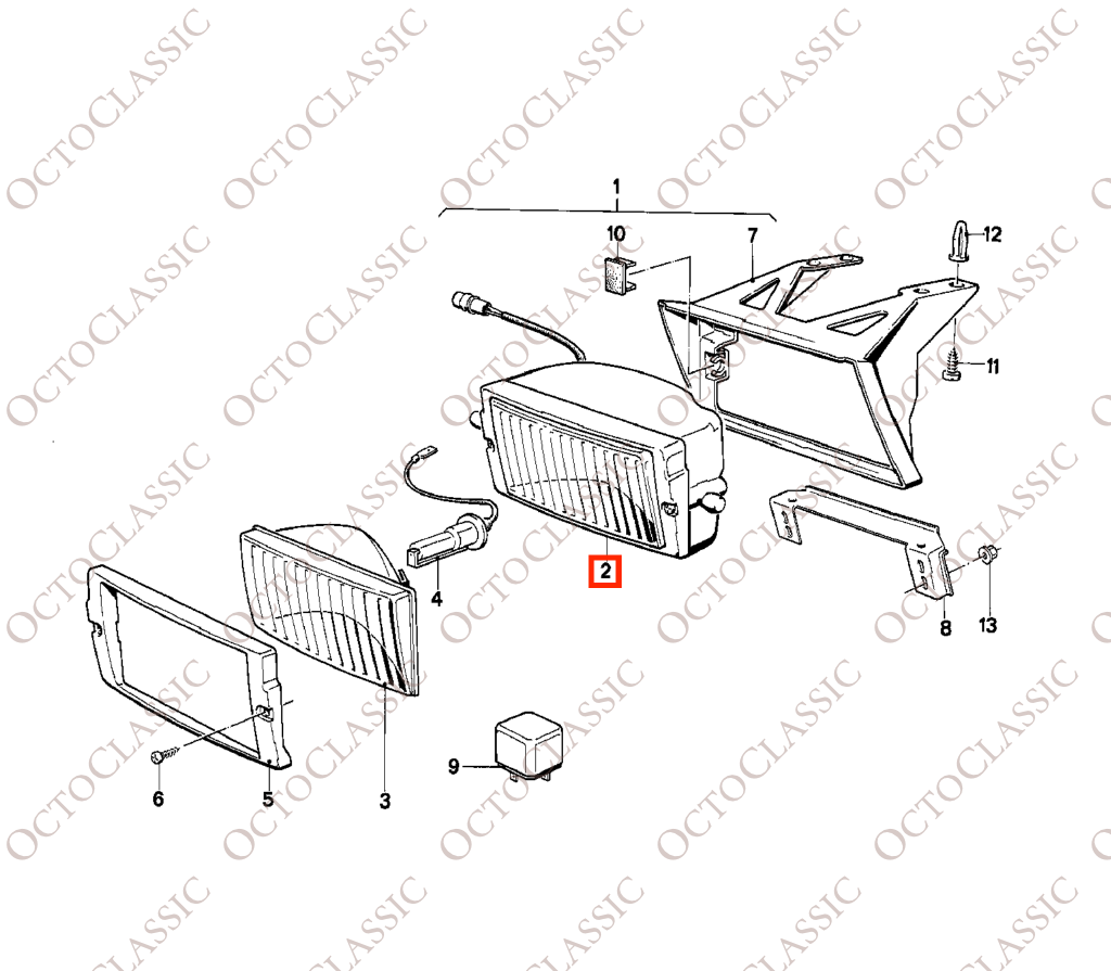 BMW E23 / E24 / E28 / E30 (premiers modèles) : support de boîtier de feu antibrouillard ZKW, gauche ou droite, noir, 63171375043 / 63171375044 BMW E23 / E24 / E28 / E30 (premiers modèles) : support de boîtier de feu antibrouillard ZKW, gauche ou droite, noir, 63171375043 / 63171375044