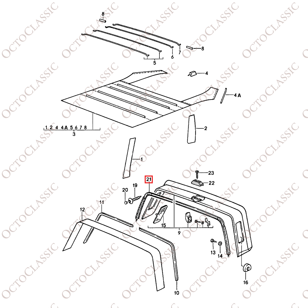 Porsche 911 G / 930 / 964 Targa Bar Seal 91156509147 / 91156509146 / 911565091478VB Porsche 911 G / 930 / 964 Targa Bar Seal 91156509147 / 91156509146 / 911565091478VB