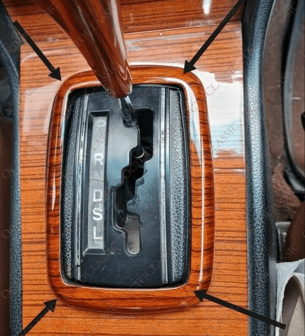 Mercedes W123 Schaltknaufverkleidung aus Zebrano-Holz Mercedes W123 Schaltknaufverkleidung aus Zebrano-Holz