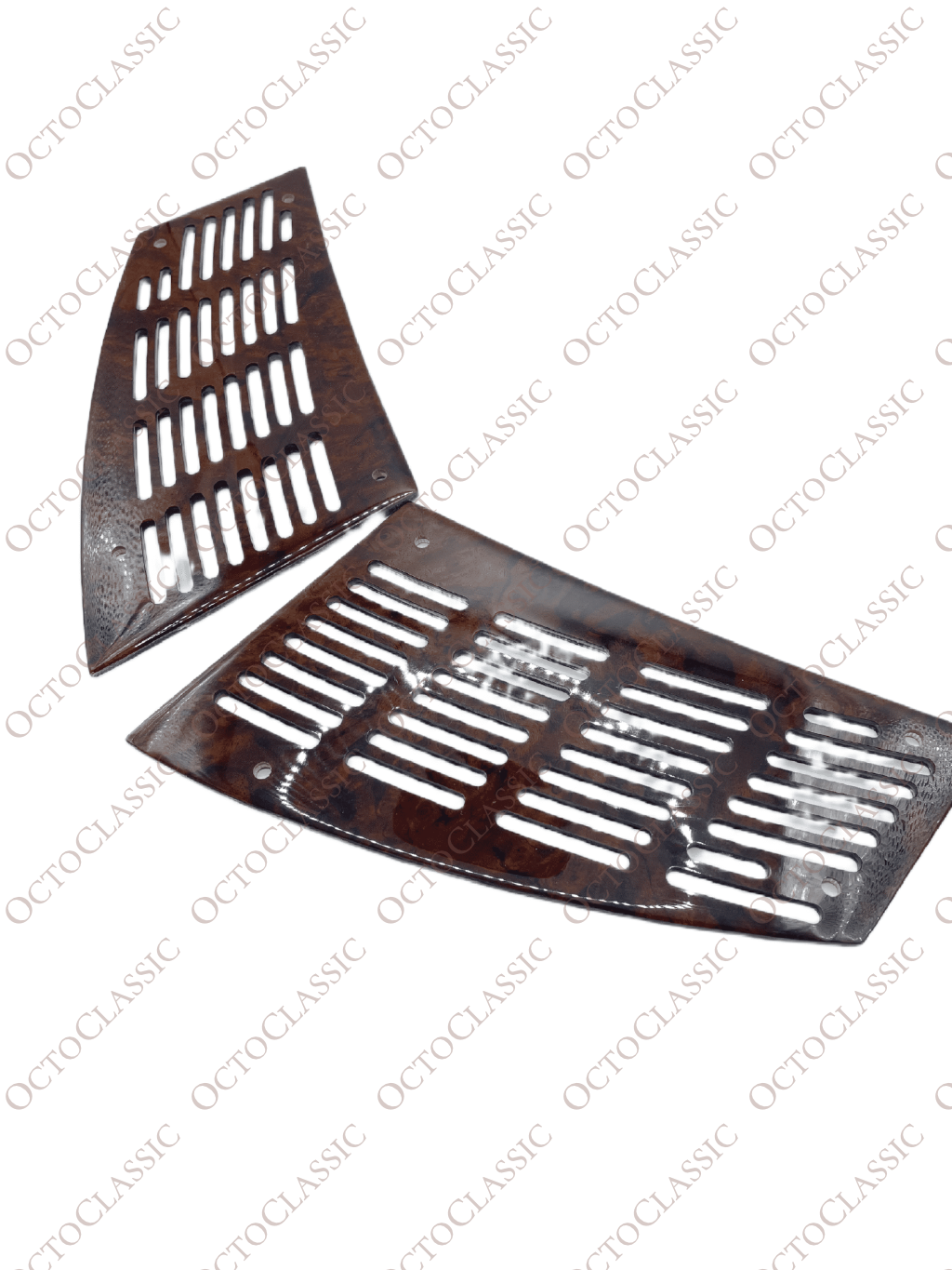 Mercedes W126 / C126 SEC Lautsprecherabdeckungen vorne, 2er-Set (links und rechts), dunkles Wurzelholz A1266806639 / A1266806739 Mercedes W126 / C126 SEC Lautsprecherabdeckungen vorne, 2er-Set (links und rechts), dunkles Wurzelholz A1266806639 / A1266806739