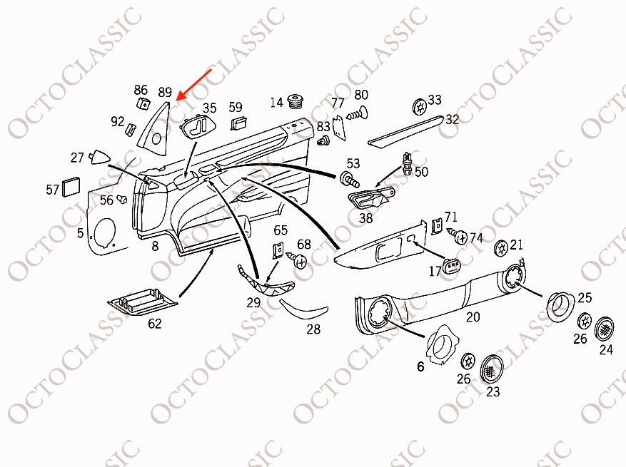 W208 CLK Speaker Cover Tweeter Cover Trim Left Or Right Mercedes-Benz A2087250111 / A2087250211 W208 CLK Speaker Cover Tweeter Cover Trim Left Or Right Mercedes-Benz A2087250111 / A2087250211
