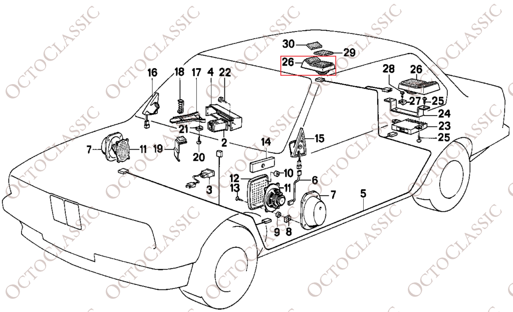 BMW E30 Support de haut-parleur Tweeter Noir 65131381473 BMW E30 Support de haut-parleur Tweeter Noir 65131381473