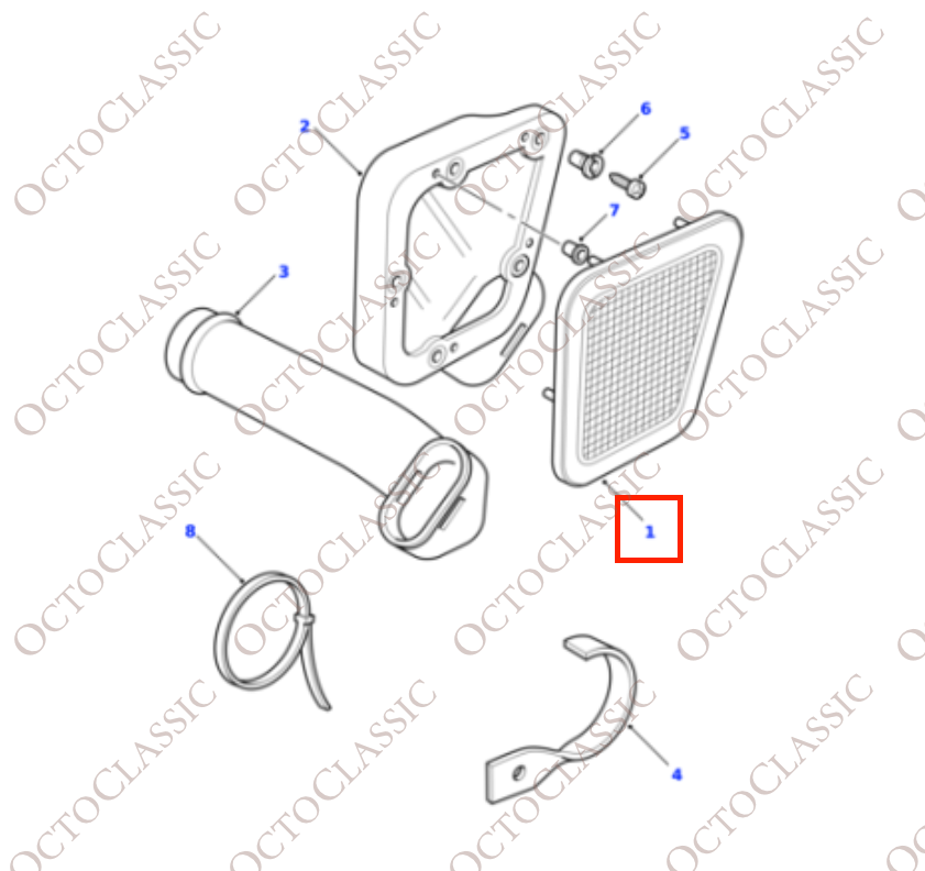 Land Rover Defender Rejilla-Adaptador de entrada de aire frío Sistema de inducción Izquierdo o Derecho Negro BTR6188 Land Rover Defender Rejilla-Adaptador de entrada de aire frío Sistema de inducción Izquierdo o Derecho Negro BTR6188