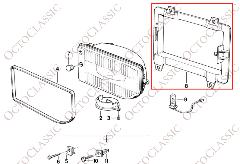 BMW E30 Facelift Soporte de luz antiniebla negro izquierdo o derecho 63171386039 / 63171386040 BMW E30 Facelift Soporte de luz antiniebla negro izquierdo o derecho 63171386039 / 63171386040