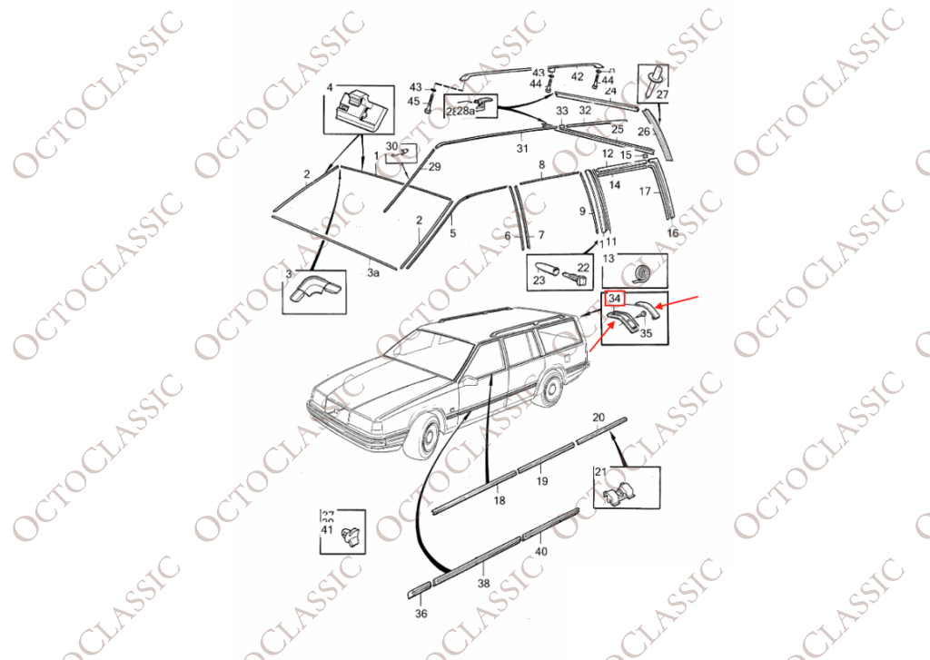 Volvo 940 Rear Roof Moulding Joint Left Or Right Primed 1392468 / 1392469 Volvo 940 Rear Roof Moulding Joint Left Or Right Primed 1392468 / 1392469