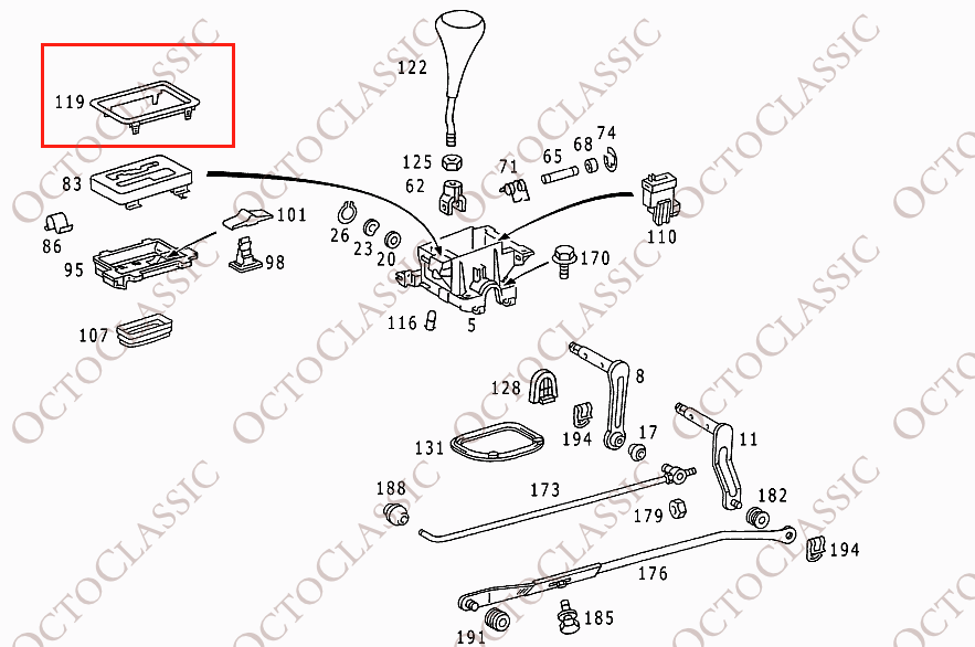 W124 consola central Selector de marchas automático marco envolvente cubierta embellecedor negro A1242670288 W124 consola central Selector de marchas automático marco envolvente cubierta embellecedor negro A1242670288