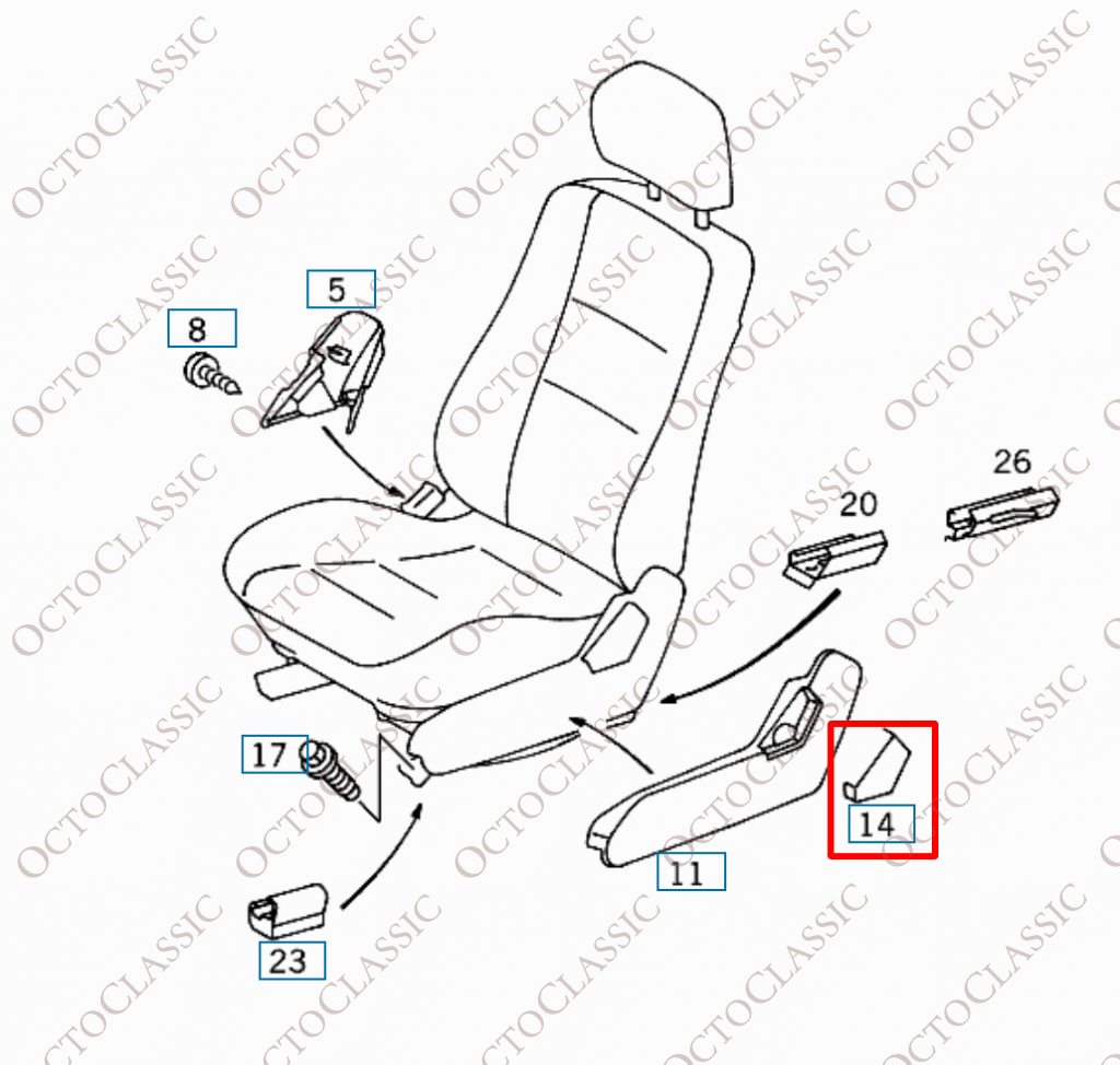 W210 96-02 Seat Trim Cover left or right 2109180730, 2109180830 (Mercedes E-klase, W202) W210 96-02 Seat Trim Cover left or right 2109180730, 2109180830 (Mercedes E-klase, W202)