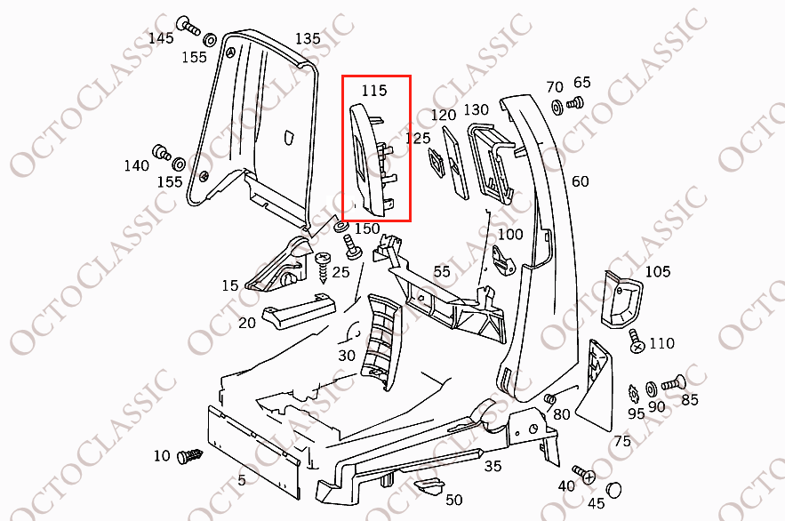 R129 SL – osłona wspornika gniazda pasa bezpieczeństwa we wnętrzu, czarna, lewa lub prawa, A1299100539 / A1299100639 R129 SL – osłona wspornika gniazda pasa bezpieczeństwa we wnętrzu, czarna, lewa lub prawa, A1299100539 / A1299100639