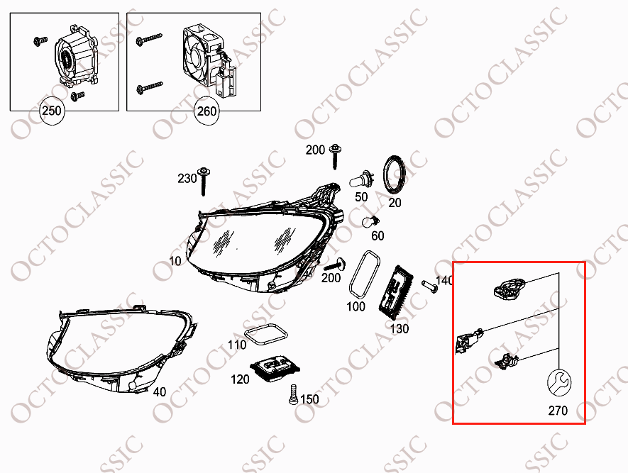Mercedes W213 Headlight Bracket Repair Kit Left Or Right Black A2138202200 / A2138202300 Mercedes W213 Headlight Bracket Repair Kit Left Or Right Black A2138202200 / A2138202300
